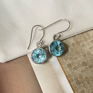 Earrings Natural gemstone earrings in 925 Sterling silver natural Swiss Blue